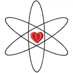 Love Atom Machine Embroidery Design