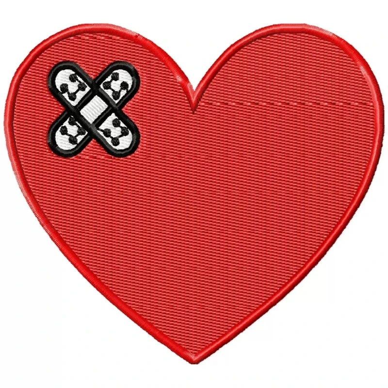 Medical Bandages Heart Embroidery Design