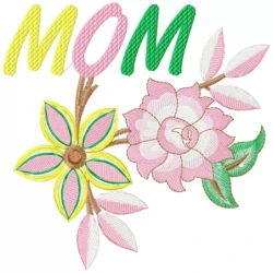 Mom Floral Embroidery Design