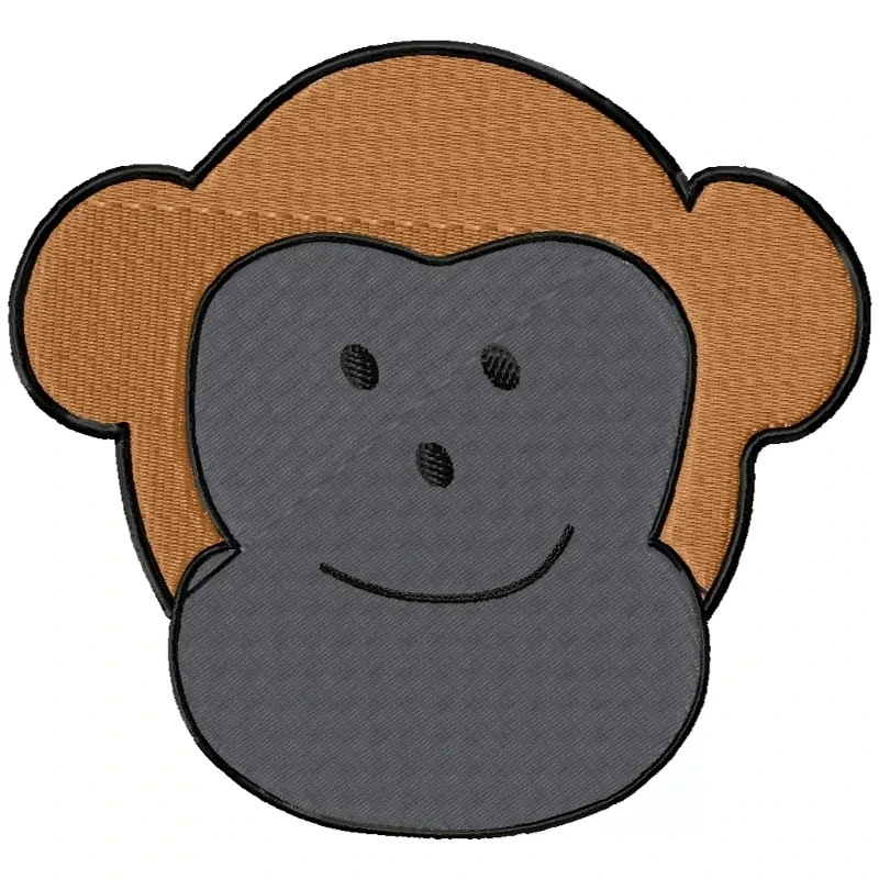 Monkey Face Embroidery Design