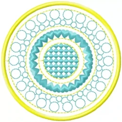Motif Filled Circle Coaster Embroidery Design