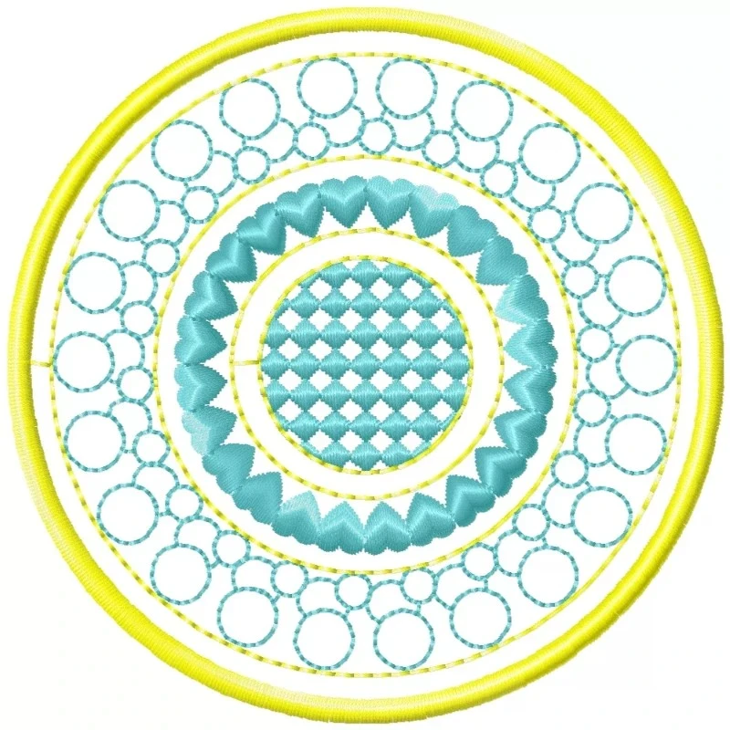 Motif Filled Circle Coaster Embroidery Design