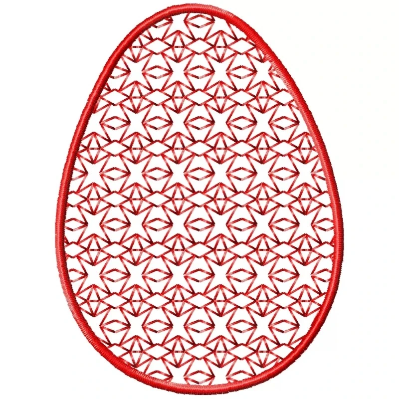 Motif Filled Easter Egg Embroidery Design