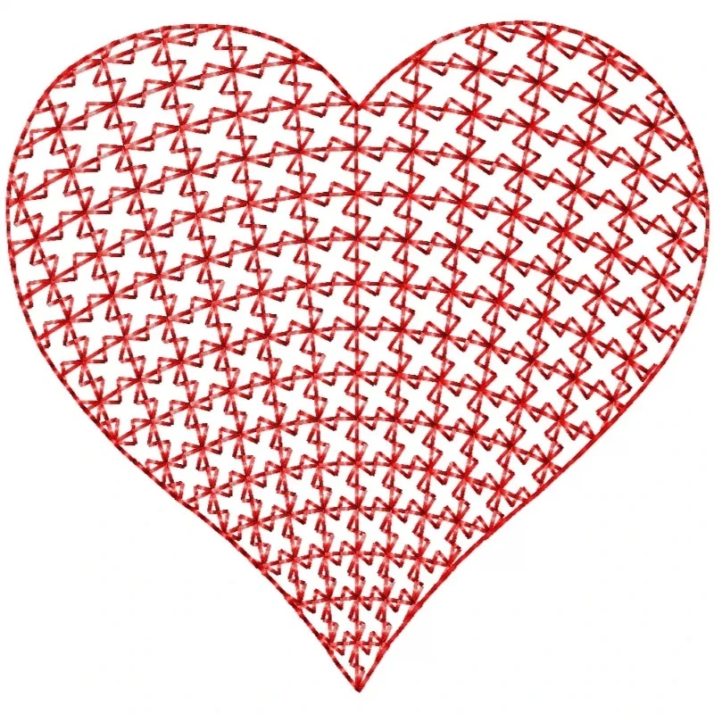 Motif Filled Heart Embroidery Design