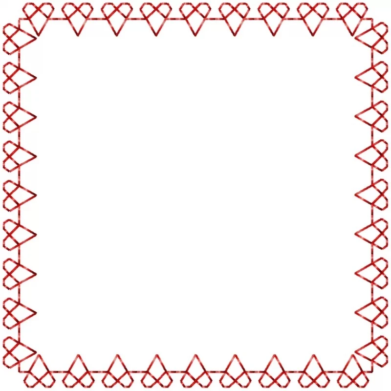 Motif Valentine Hearts Embroidery Design