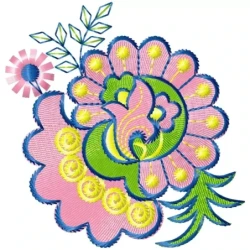 New And Colorful Floral Machine Embroidery Pattern
