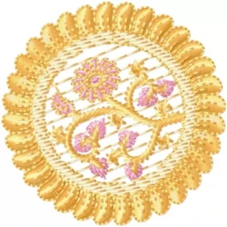 New Flower Circle Abstract Embroidery Design