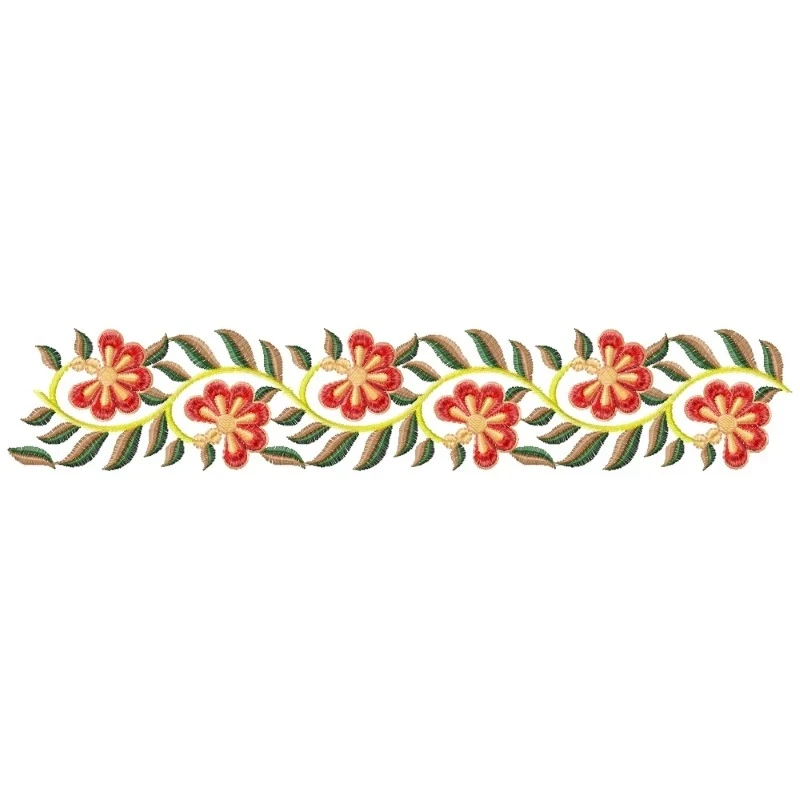 New Flower Indian Embroidery Border For Bedsheet
