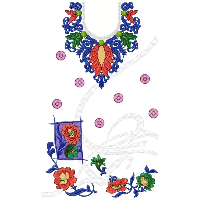 New Full Embroidery Dress Design