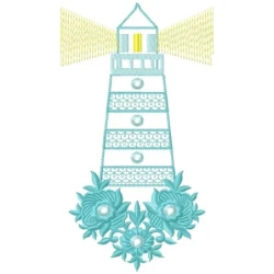 New Lighthouse Floral Machine Embroidery Design