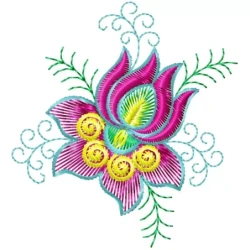 New Lotus Colorful Flower Machine Embroidery