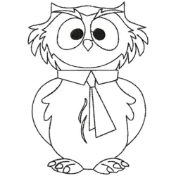 New OWL Outline Embroidery Design