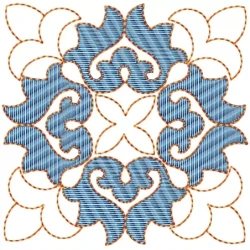 New Square Block Floral Embroidery Design Pattern