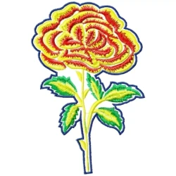New Valentine Rose Flower Patch Embroidery Design