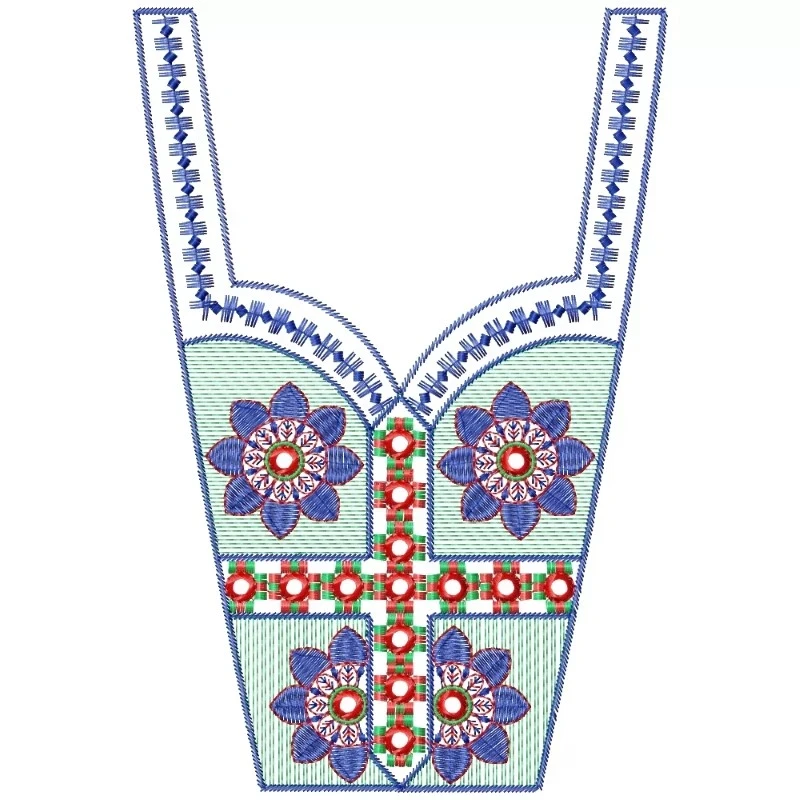 Old Traditional Neckline Embroidery Design