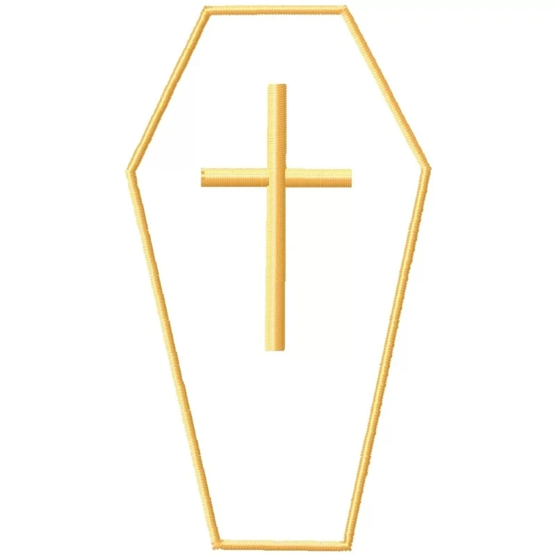 Outline Casket Embroidery Design