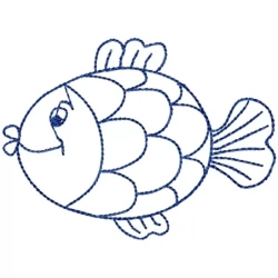 Outline Fish Embroidery Design