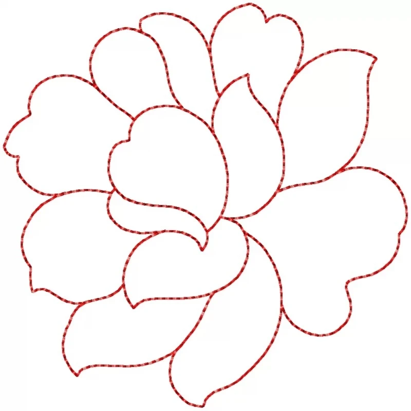 Outline Flower Embroidery Design Freebie