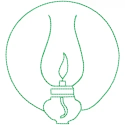 Outline Oil Lamp Embroidery Design