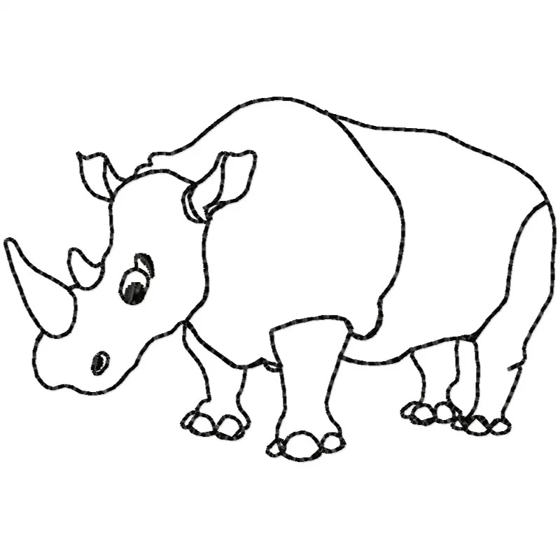 Outline Rhino Embroidery Design