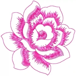 Outline Rose Embroidery Design