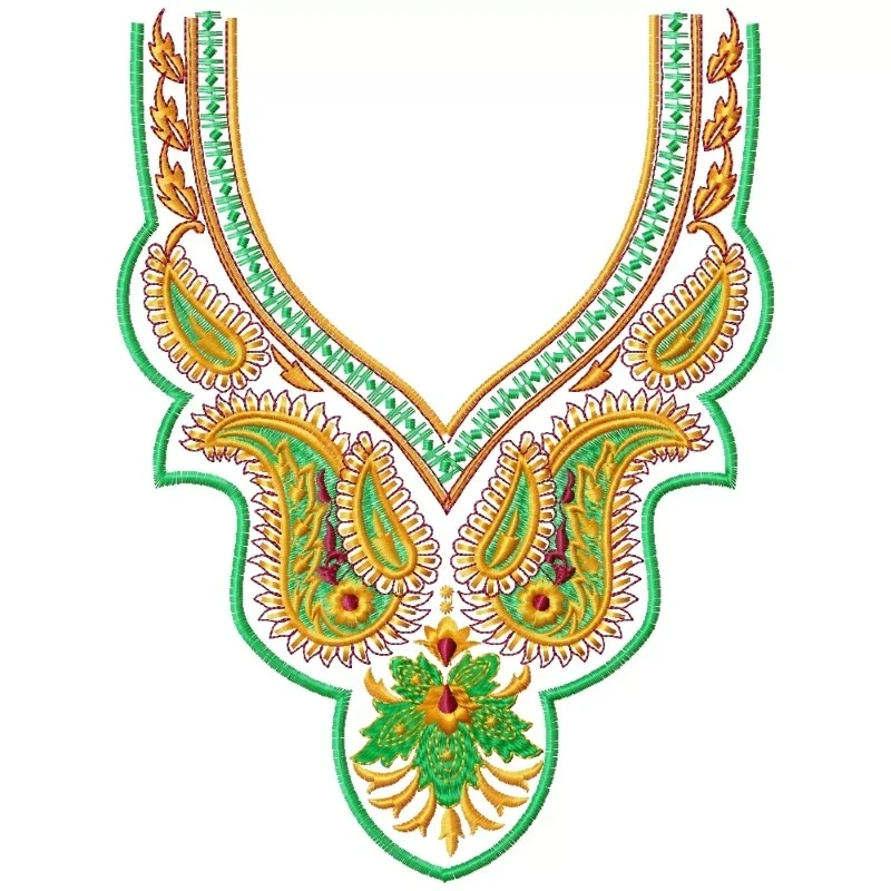 Paisley Neckline Embroidery Design
