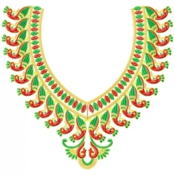 Peacocks Indian Neckline Embroidery Design