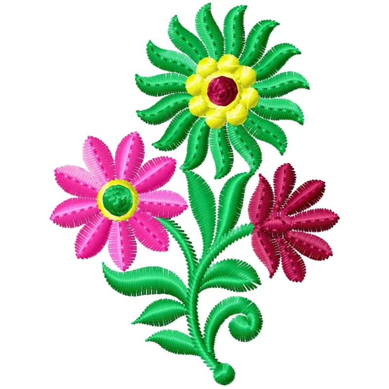 Beautiful & Colorful Floral Machine Embroidery Design