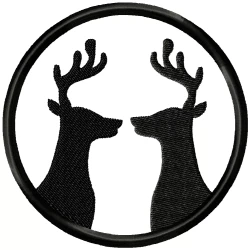Silhouette Pair Of Deers'...