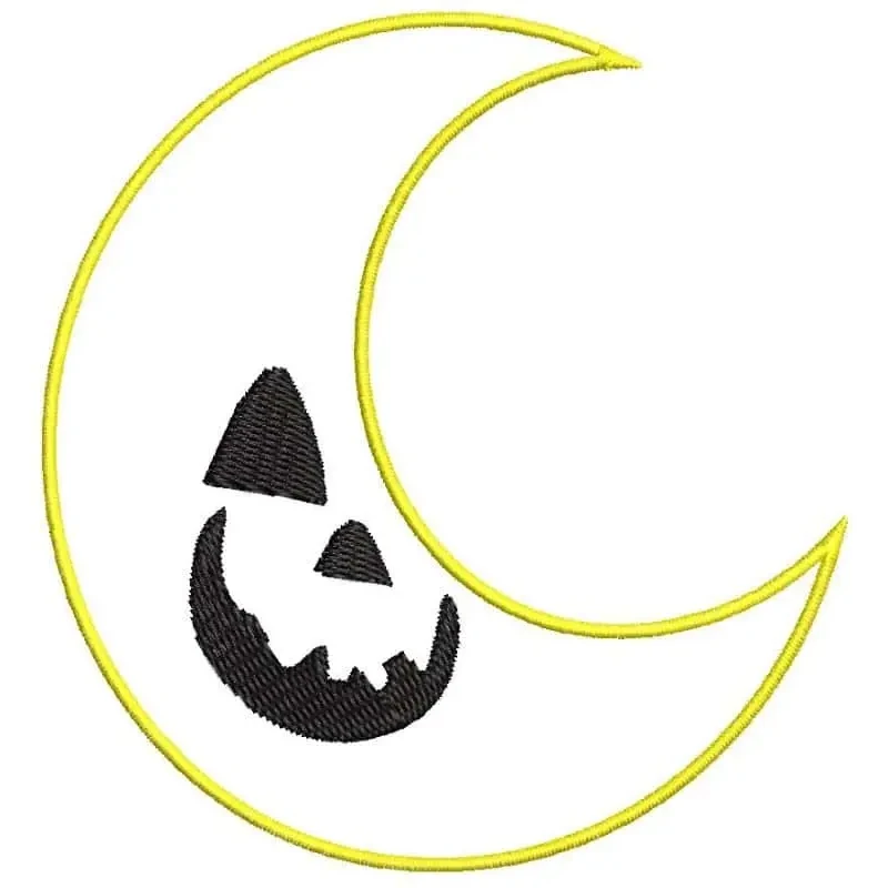 Moon Halloween Embroidery Design