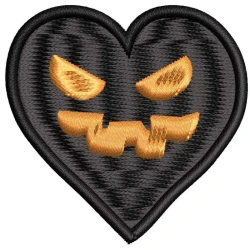 2x2 Black Heart Monster Halloween Design