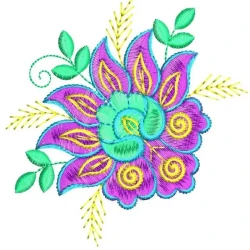 New Flora Machine Embroidery 4X4 Design