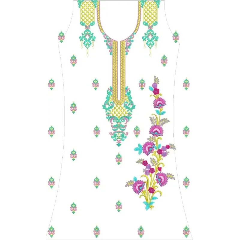 New Full Dress Machine Embroidery Design With Neckline13