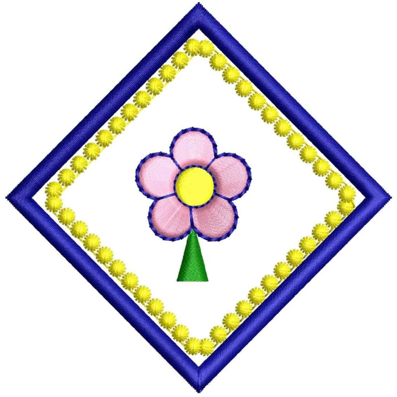 Small Flower within Frame Embroidery Design