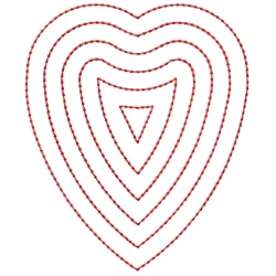 Valentine Linart Heart Embroidery Design