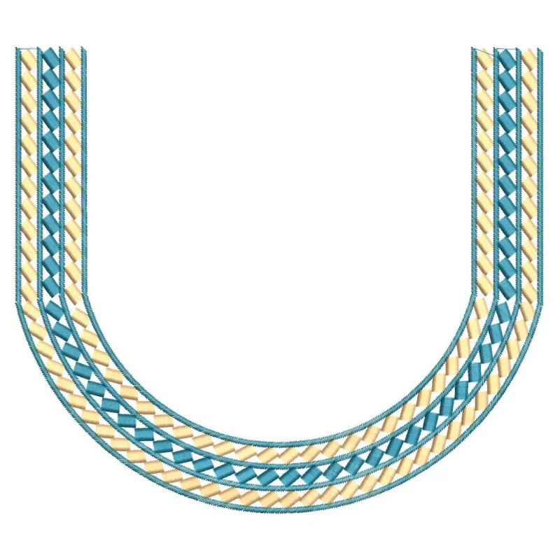 U Shaped Neckline Embroidery Design
